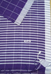 Purple - Andrea - Premium Khadi cotton checks both with skirt border
